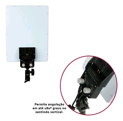 Iluminador De Painel Led Com Fonte 30w Para Foto E Filmagem