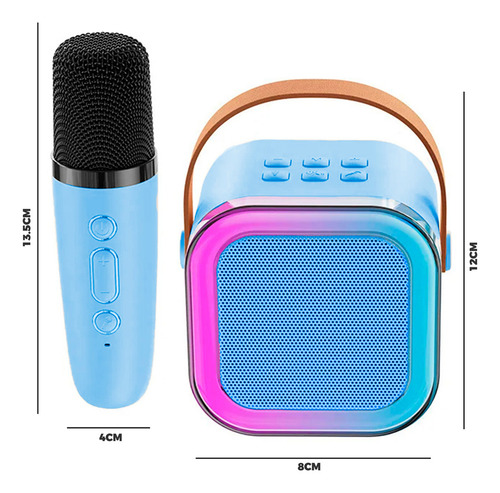 Bocina Bluetooth Con Microfono Led Portatíl Color Negro