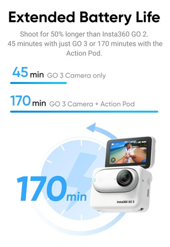 Cámara D Accion Miniatura Insta360 Go 3 128gb + Selfie Stick