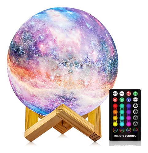 Lámpara De Luna Led 16 Colores 7.0, 3d, Control Táctil