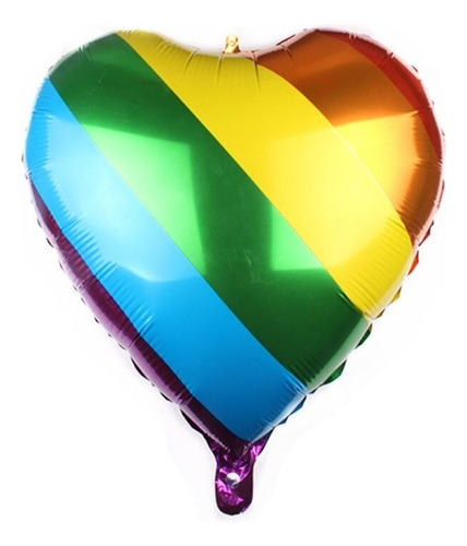 Globos Corazon Metalizado Bandera Arcoiris 60x60cm