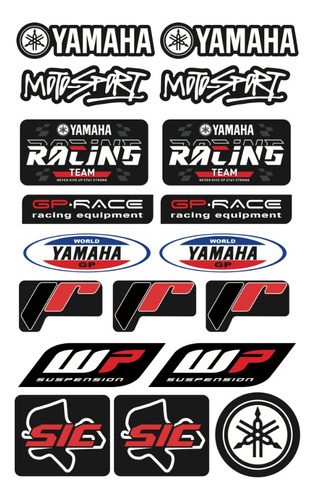 Yamaha Racing Set De Stickers Reflejantes Para Moto Ym05