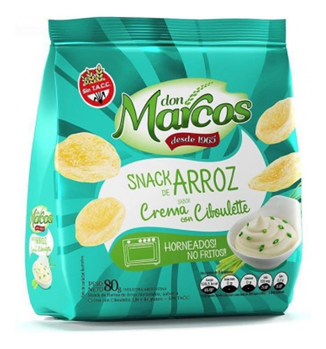 Snacks De Arroz Sabor Crema Con Ciboulette Don Marcos