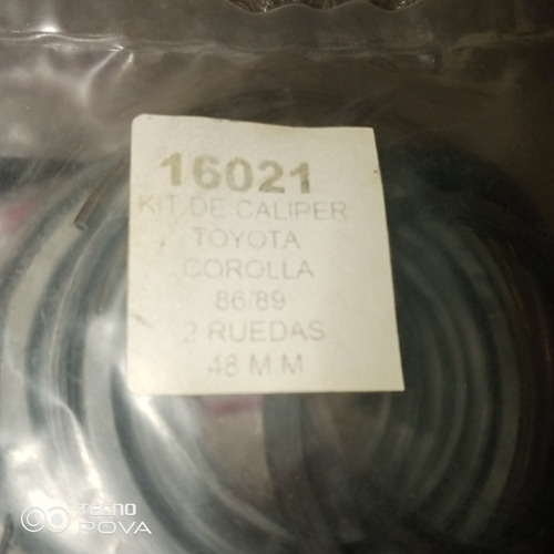 Kit De Goma De Caliper 16021/ Toyota Corolla 86/89 (2 Rueda)