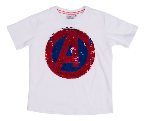 Remera Marvel Avengers Niños Original Con Lentejuelas