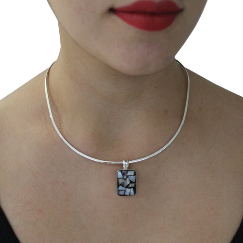 Imagen 7 de 9 de Collar Gargantilla De Plata .925 Ovalada Plana Mujer Agálea