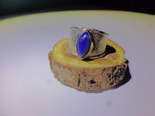 Anillo Alpaca Texturado Lapislazuli Alta Magia 3