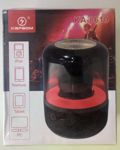 Caixa De Som Bluetooth Transparente Com Led Kapbom Ka-8610