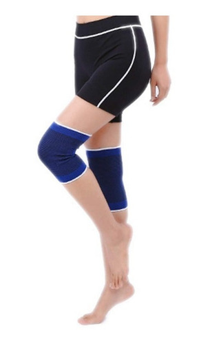 Imagen 6 de 10 de Rodillera Deportiva Elástica Compresion Vendaje Azul X Par