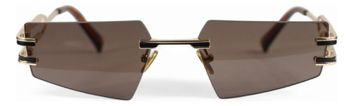 Lentes De Sol Diseño Vanguardista Elegante Unisex Carey Café Café Dorado