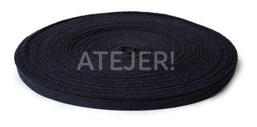 Imagen 3 de 4 de Cinta Hilera Liviana De Algodón 11mm X 50 Mts Negra