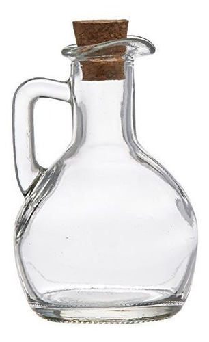 Grant Howard Pot Belly Glass Cruet Con Tapa De Corcho Y Asa,