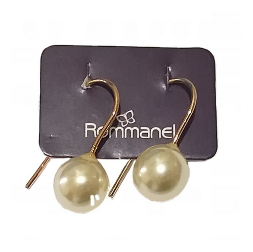 Brinco Formado Por Pérola 10mm Rommanel Folheado Ouro 522957