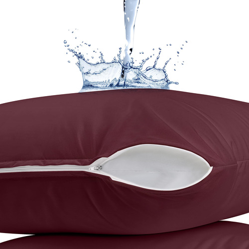 2 Protectores De Almohada Impermeable Con Cremallera Queen