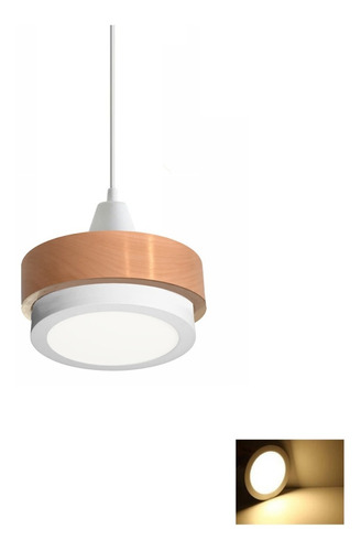 Colgante Led Negro Madera 12w Nordico Escandinavo Puraluz