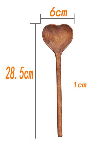 Zy 1pcs Cuchara De Madera En Forma De Corazón