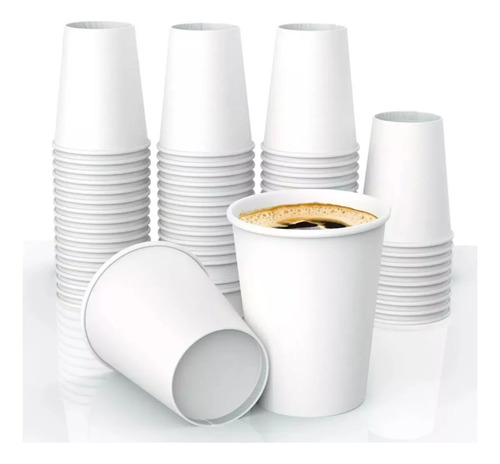 Copo De Papel Branco P Suco Cafe Agua 180ml Com 100un.