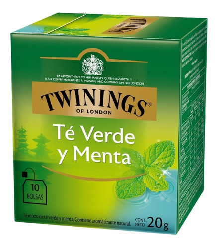 Aromatica Infusion Twinings Te Verde Y Menta 10 Sobres