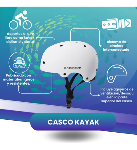 Casco Kayak, Bicicleta, Skate, Multiuso, Ajustable