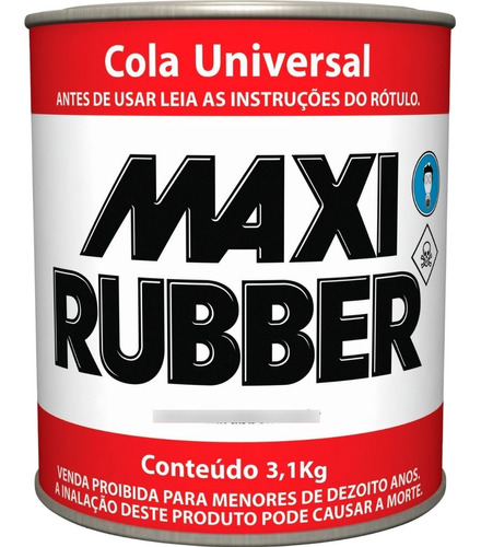 Cola Piso Borracha Metal Concreto Cimento Maxi Rubber 3,1kg