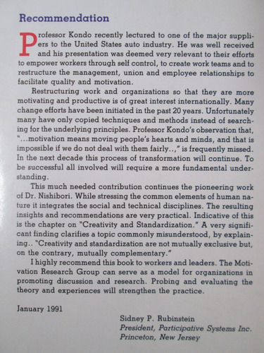 Human Motivation Yoshio Kondo (Usado)