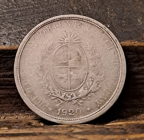 Uruguay Moneda 20 Centesimos 1920, Plata.