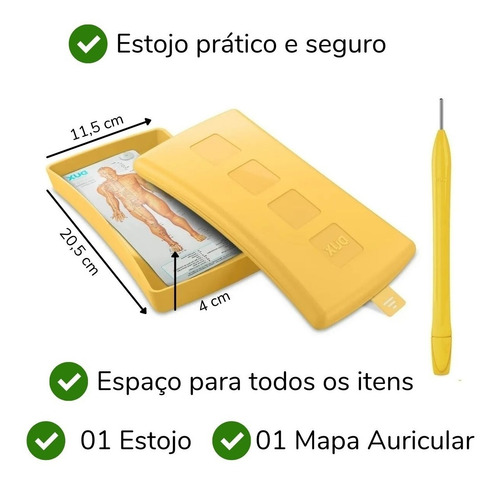 Imagem 2 de 6 de Kit Acupuntura Auricular Com 9 Peças Auriculoterapia Dux