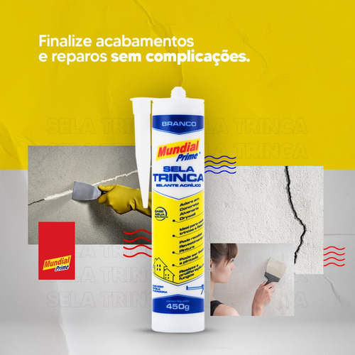 04 Sela Trincas Fissuras Rachaduras Branco Adesivo Acrílico