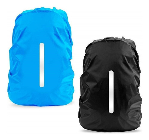2 Funda Impermeable Para Mochila Para Senderismo Camping Color Azul/negro Diseño De La Tela Xs(8-17l)