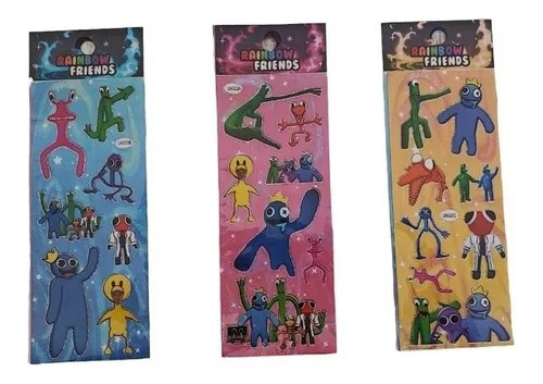 10  Planchas De Stickers Rainbow Friends Ideal Souvenir 