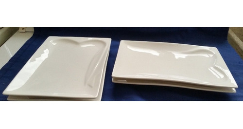 Plato Cerámica Cuadrado 25 X 17 Cm - Precio Por 8 Platos
