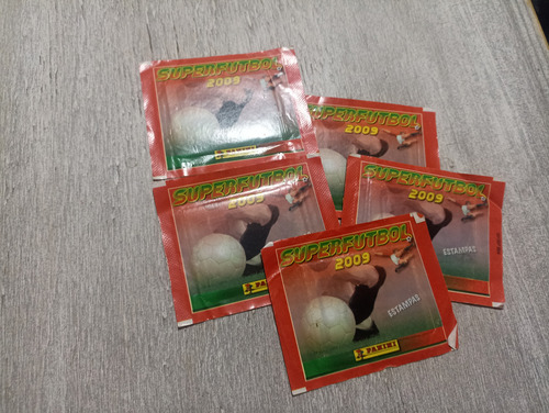 Estampas Panini Súper Fútbol 2009 5 Sobres Cerrados (Usado)