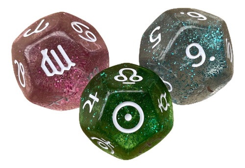 3 Piezas De Dados Poliédricos, Cartas De, Dados De Estilo A
