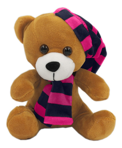 Ursinho Urso Pelúcia Toca Fofo Antialérgico Decoração 20cm Cor Cor 03 Marrom Rosa