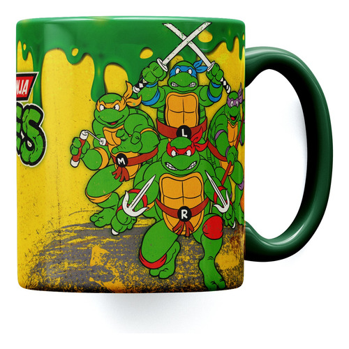 Taza Cerámica Importada Tmnt Tortugas Ninja Retro Ur