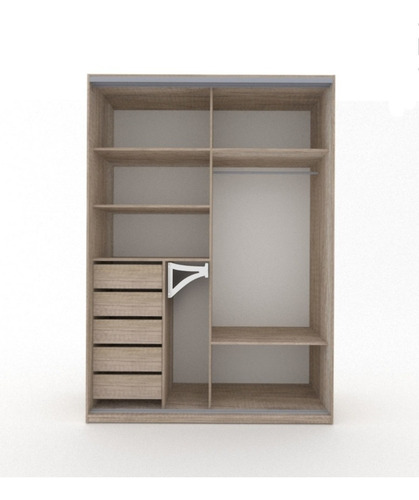 Imagen 5 de 10 de Ropero Puertas Corredizas 150cm Placard