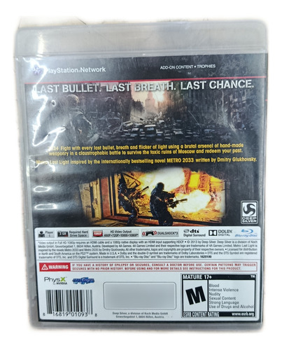 Metro Last Light Ps3 Original Fisico Envío Gratis (Reacondicionado)