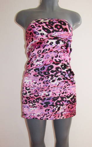 Sexy Mini Vestido Estampado Leopardo Talla Chica  Detalle