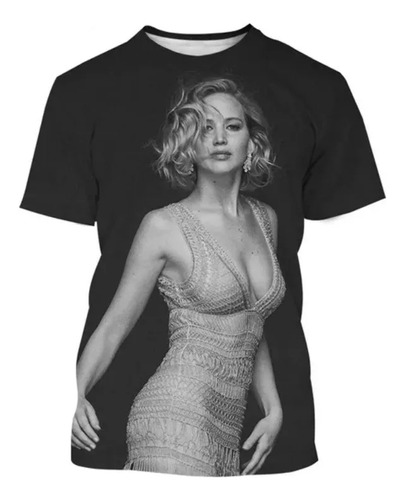 Camiseta Neutral Con Estampado 3d De Jennifer Lawrence