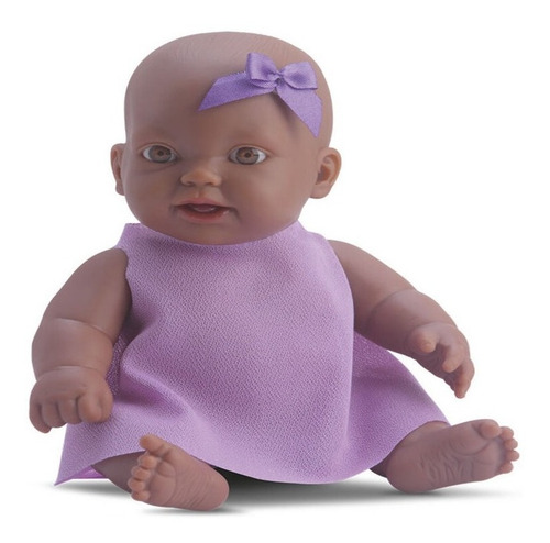 Imagem 1 de 3 de Bebe Boneca Negra Estilo Reborn Cheirinho Mini 23cm Baby