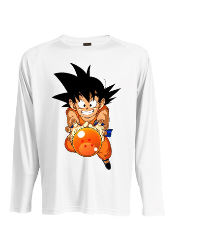 Camiseta Polar Manga Larga Polera Niño Goku Dragon Ball