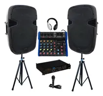 Comprar Combo Premium Sonido Dj Consola-bafles-potencia-mic-auric