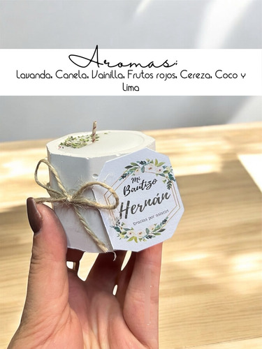 Recuerdo Para Bautizo 50pz Velas Aromaticas