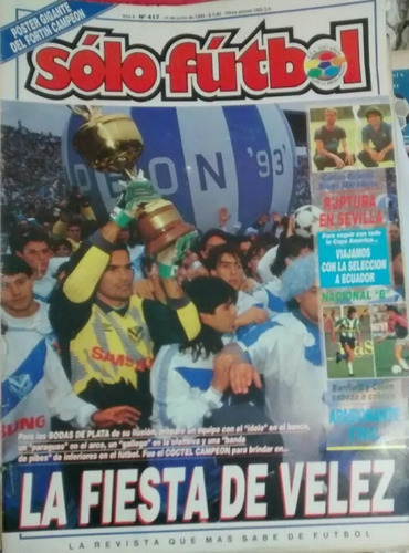 Solo Futbol 417 Velez Campeon Clausura 1993, Sin Poster