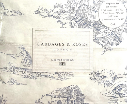 Cabbages & Roses Of London - Juego De Sábanas De Algodón .