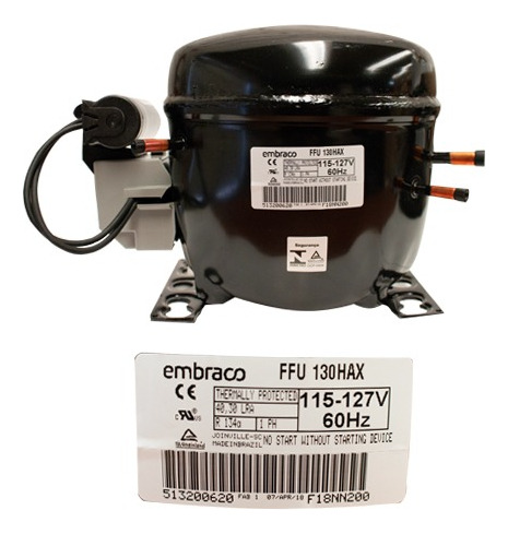 Compresor Embraco 1/3+ R134a 115-127v Ffu130hax Lbp/mbp