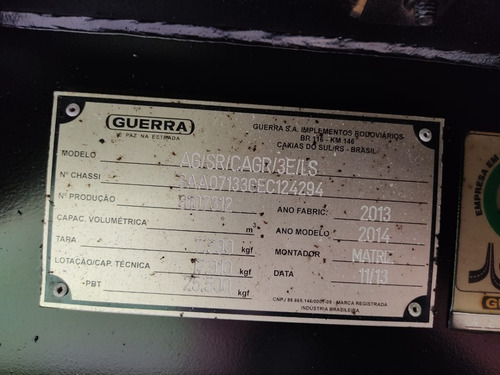 Imagem 9 de 14 de Carreta Guerra Graneleiro 12.40 X 1.80 Ano 2014