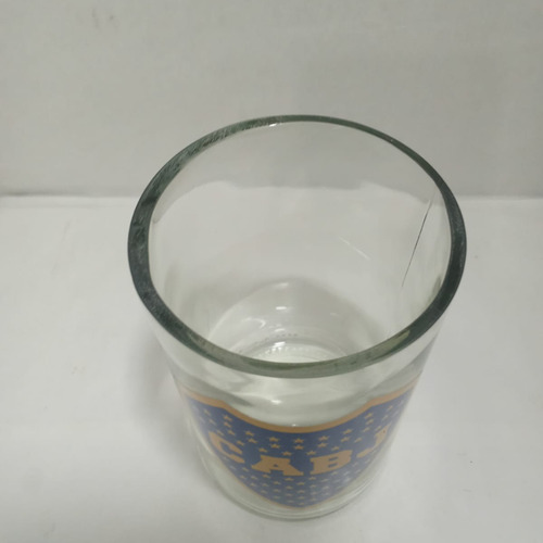 Vaso Artesanal De Boca Juniors Hecho De Botellas Recicladas Transparente