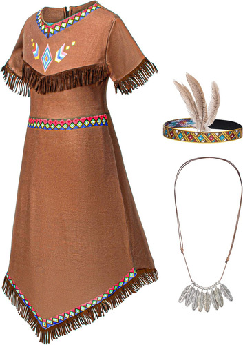 Disfraz De Nativo Americano, Vestido Para Niñas, Indios Amer