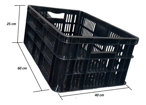 Canastilla Plástica Industrial 60x40x25 Carullera X 6 Unidad